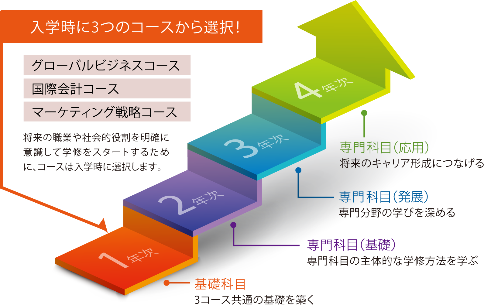 入学時に3つのコースから選択！