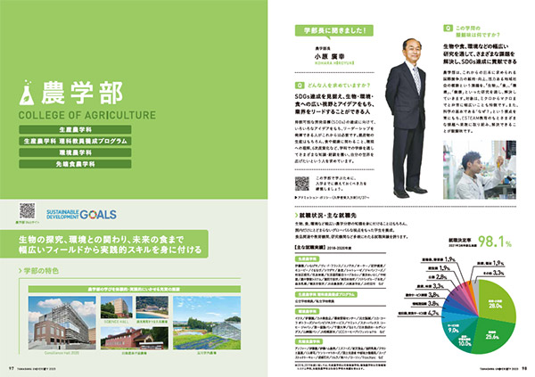 大学案内パンフレット(農学部抜粋)