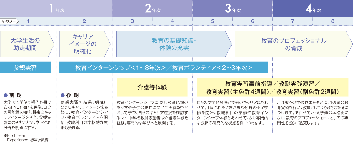 4年間の学びのステップ