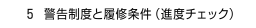 　５ 警告制度と履修条件（進度チェック）